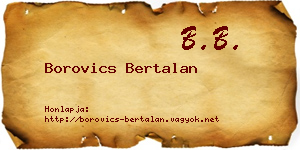 Borovics Bertalan névjegykártya